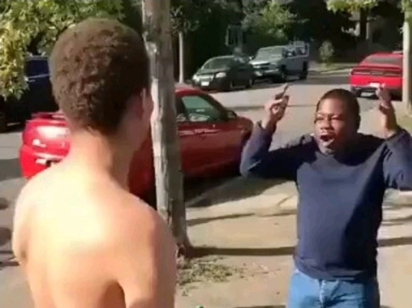 White Racist Boy Who Disrespects A Black Man Met His End, Look What The Man Did To Him